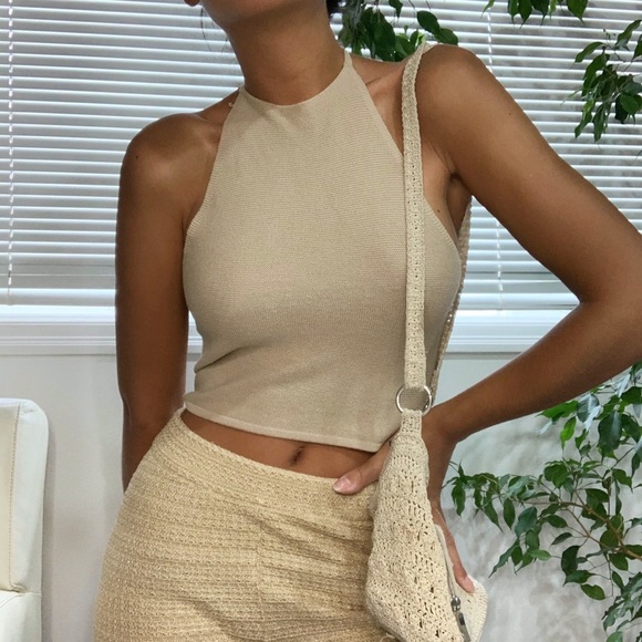 SILENCE + NOISE halter crop top